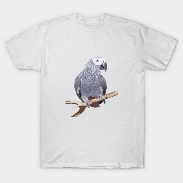 African Grey Parrot T-Shirt by NorseTech